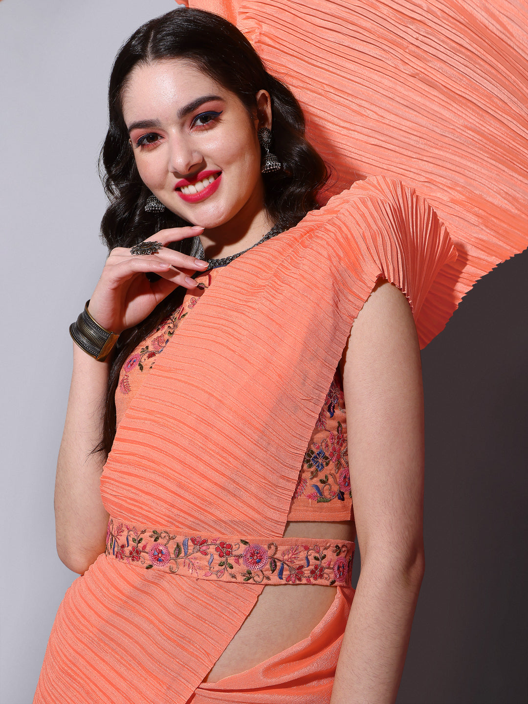 Buy Trendy Orange Saree Online in India - JOSHINDIA - Joshindia