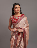 Buy Trendy Peach Saree Online in India - JOSHINDIA - Joshindia