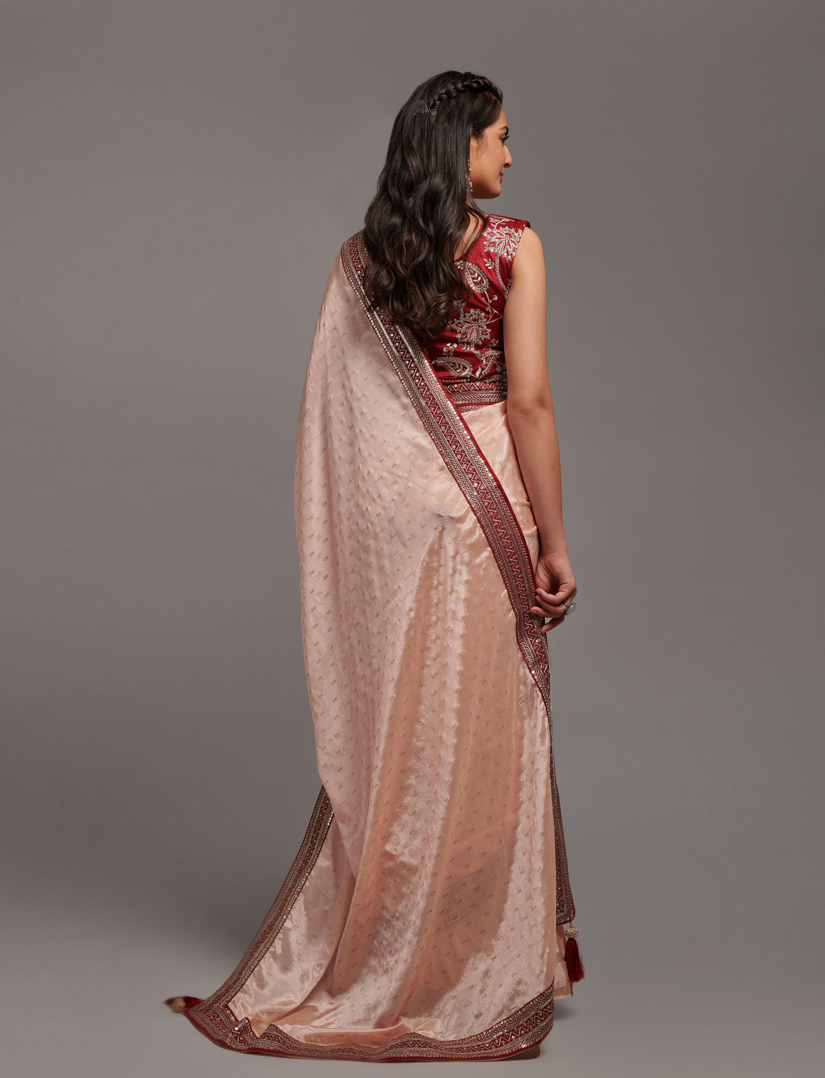 Buy Trendy Peach Saree Online in India - JOSHINDIA - Joshindia