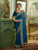 Buy Trendy Navy Blue Saree Online in India - Joshindia