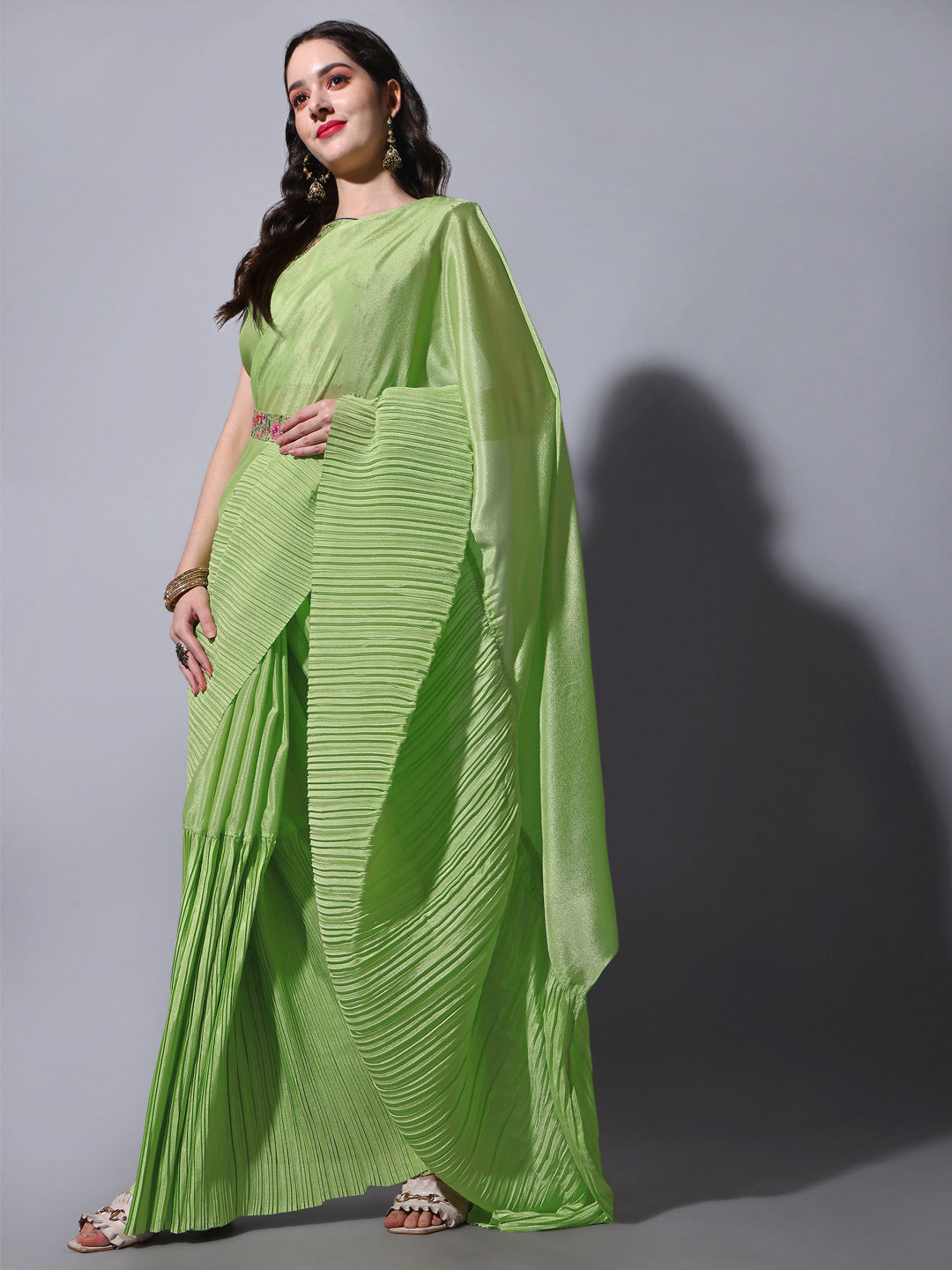 Buy Pista Green Saree Online In India - JOSHINDIA - Joshindia