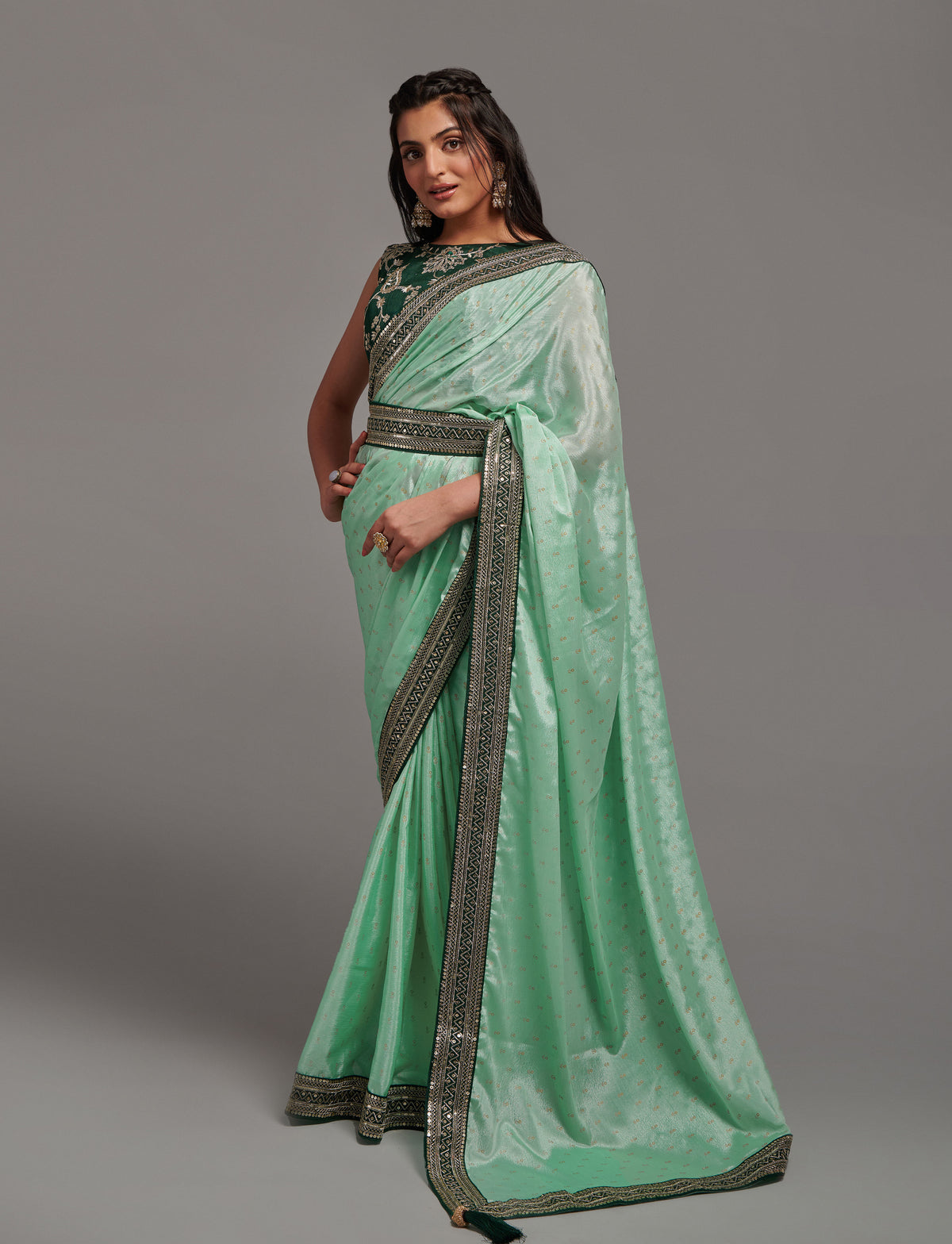 Buy Pista Green Sarees Online In India At Best Price Offers - JOSHINDIA - Joshindia