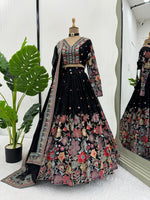 Black Color Georgette Designer Lehenga Choli