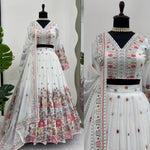 White Color Designer Embroidery Lehenga Choli