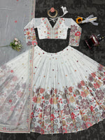 White Color Designer Embroidery Lehenga Choli