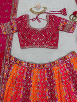 Pink and Orange Color Royal Style Lehenga Choli