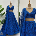Royal Blue Color Sequence With Thread Work Lehenga Choli