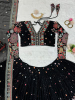 Black Color Georgette Designer Lehenga Choli