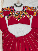 Red Color Reyon Silk Designer Lehenga Choli