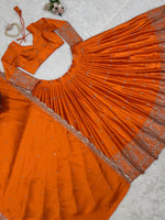 Orange Color Designer Party Wear Lehenga Choli