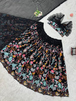 Black Color party Wear Embroidered Lehenga Choli