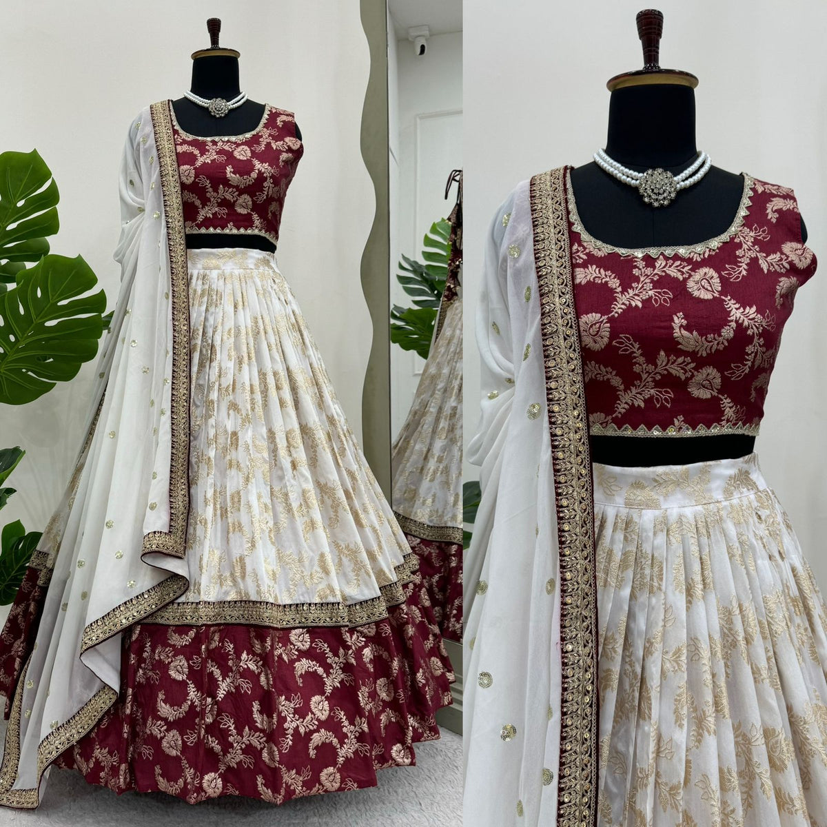Red And White Color Designer Lehenga Choli