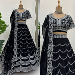 Black Color Silver Embroidery Designer Lehenga Choli