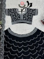Black Color Silver Embroidery Designer Lehenga Choli