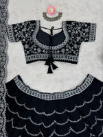Black Color Silver Embroidery Designer Lehenga Choli