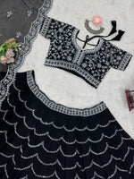 Black Color Silver Embroidery Designer Lehenga Choli