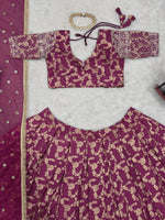 Purple Color Jerqued Fabric Lehenga Choli