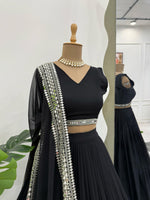 Black Color Georgette Silver Work Designer Lehenga Choli