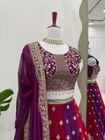 Purple and Red Color Combination Designer Work Lehenga Choli