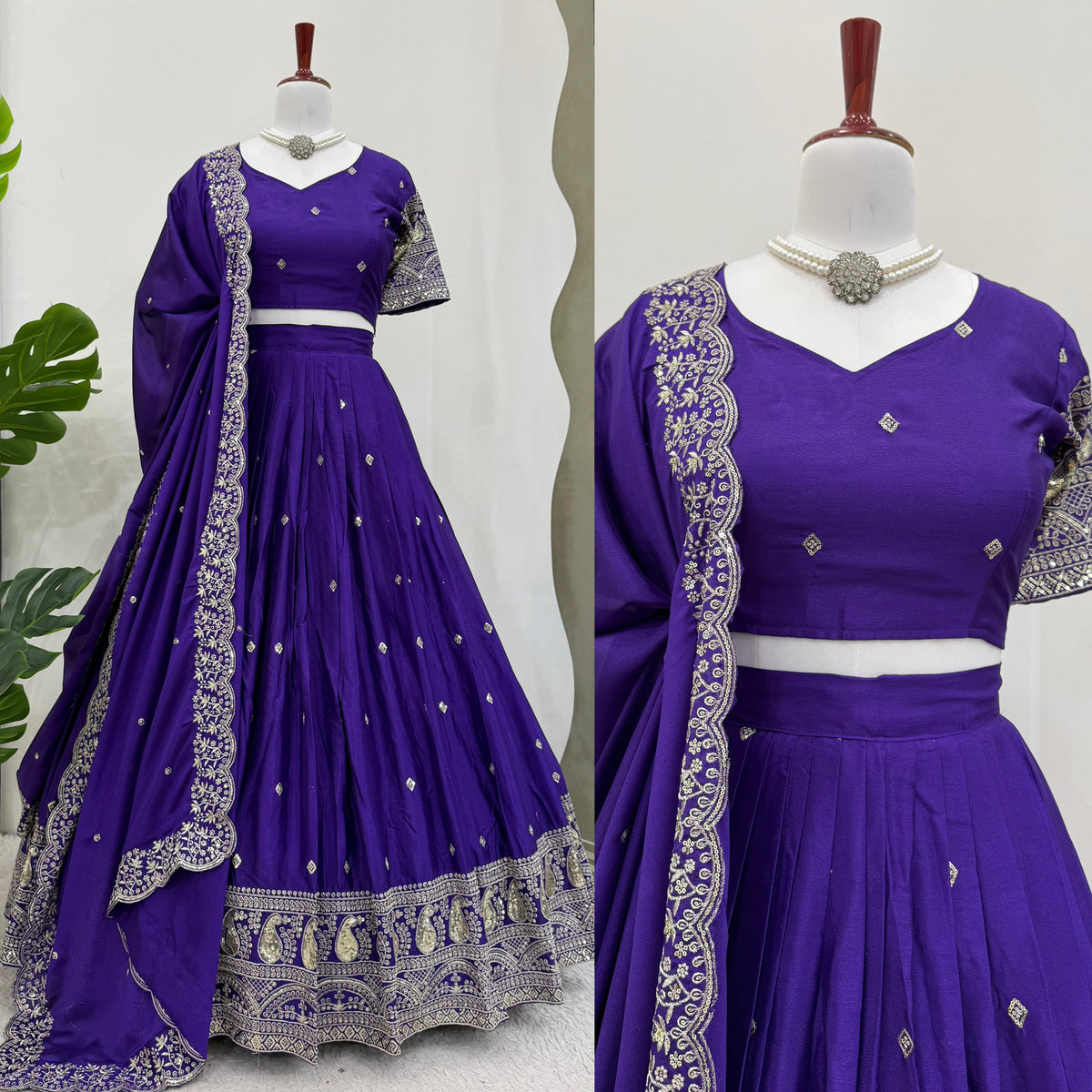 Blue Color Embroidered Designer Lehenga Choli