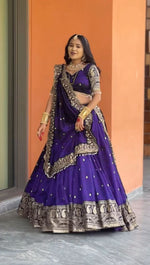 Blue Color Embroidered Designer Lehenga Choli