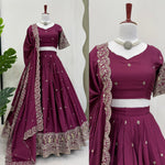 Purple Color Designer Silk Party Wear Lehenga Choli