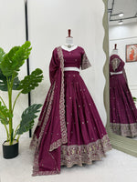 Purple Color Designer Silk Party Wear Lehenga Choli