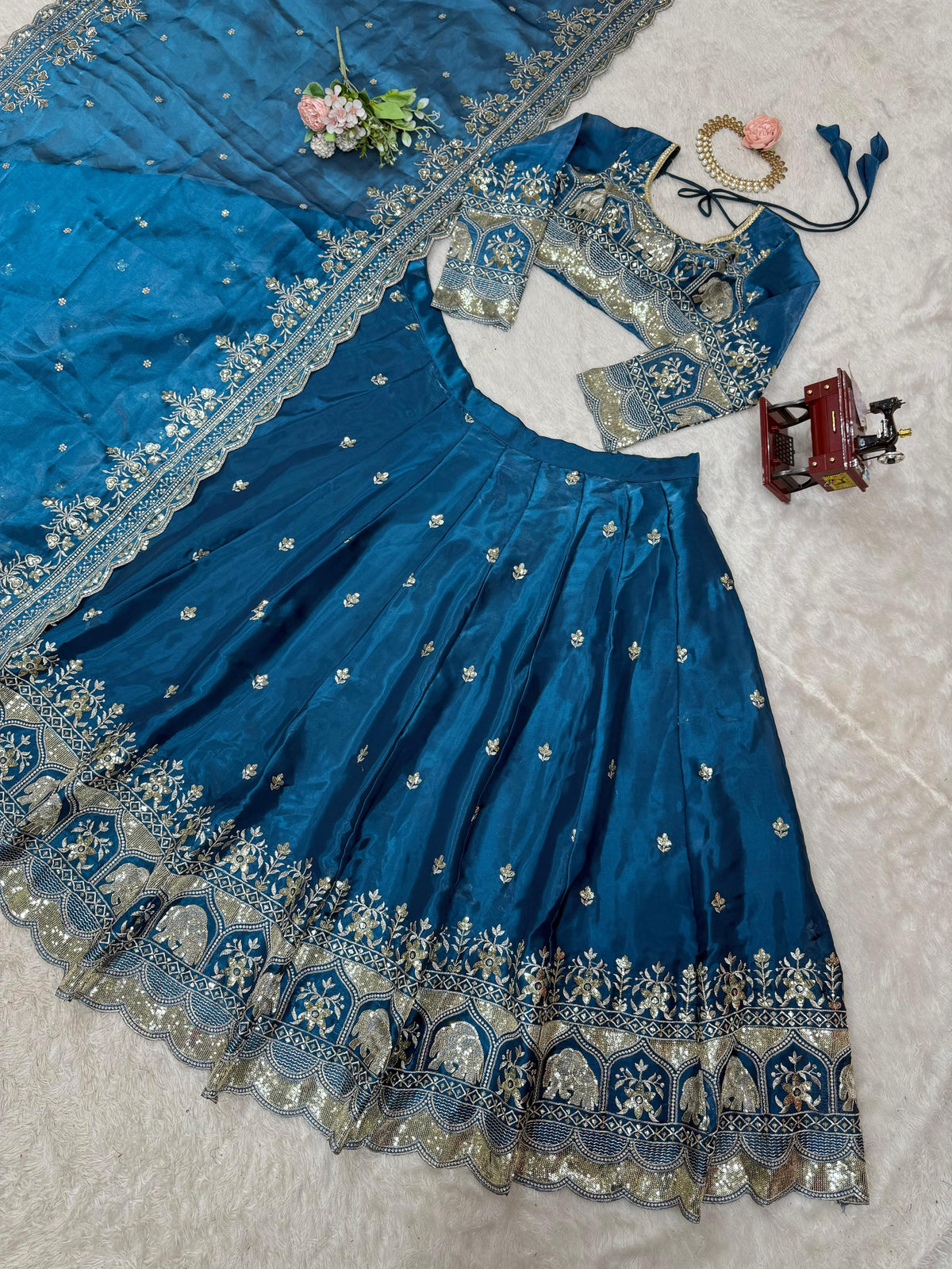 Navy Blue Color Designer Lehenga Choli
