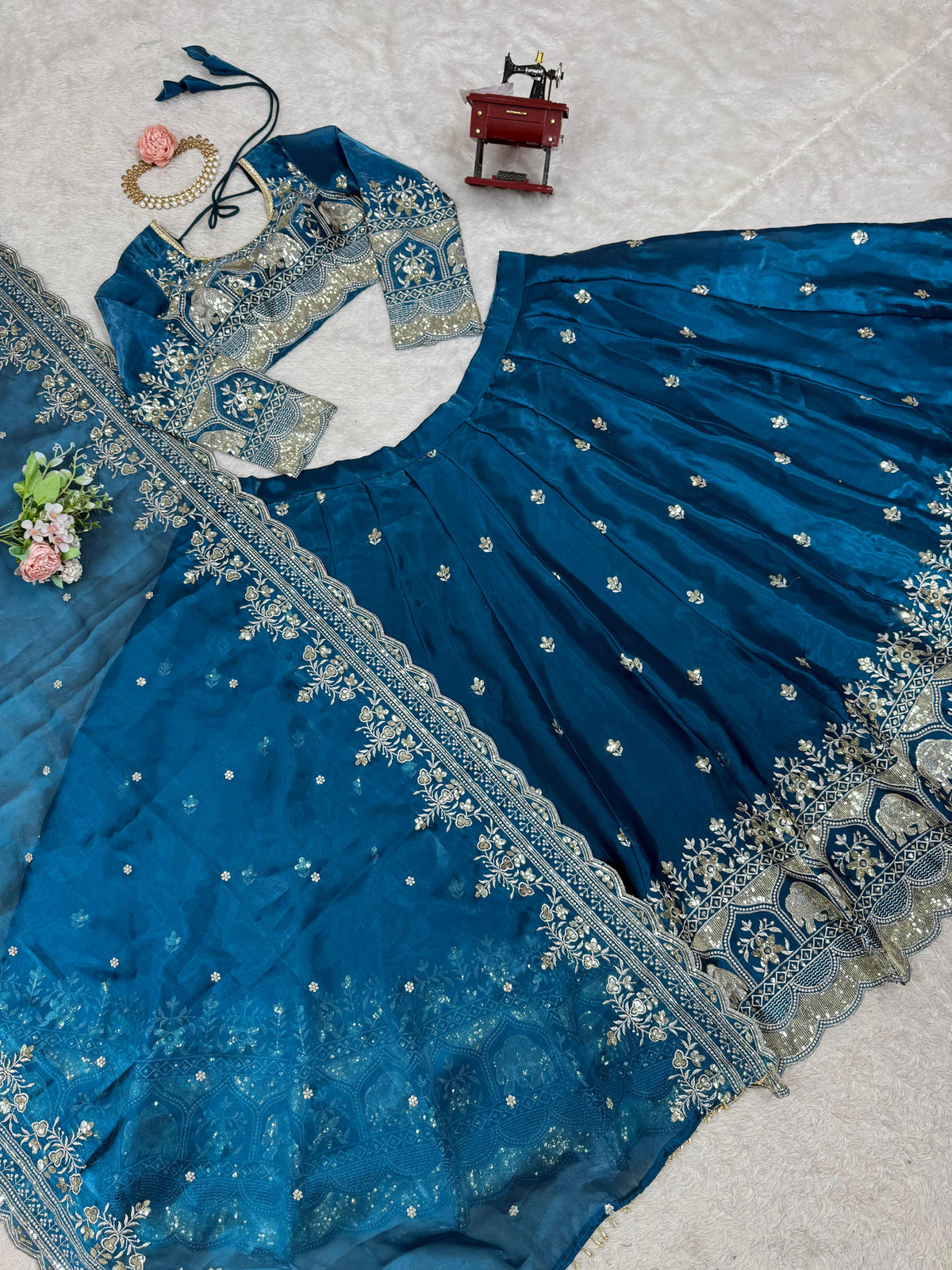 Navy Blue Color Designer Lehenga Choli