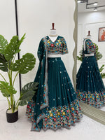 Green Color Designer Embroidered Lehenga Choli
