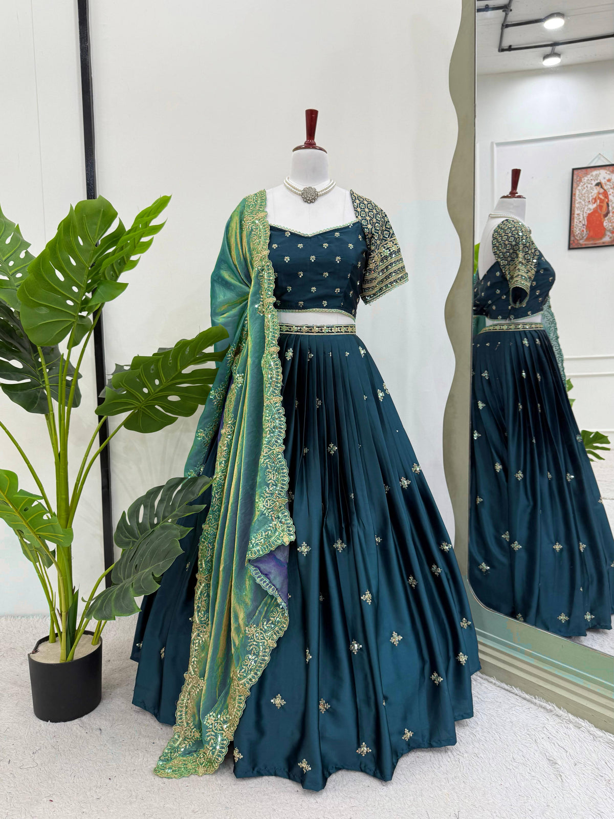 Latest Green Color Party Wear Lehenga Choli
