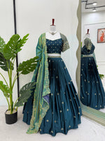 Latest Green Color Party Wear Lehenga Choli