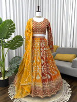 Yellow Color Georgette Designer Party Wear Lehenga Choli
