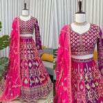 Pink Color Georgette Designer Lehenga Choli