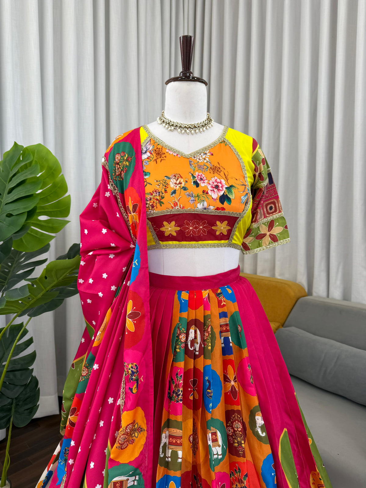 Digital Printed Multi Colour Designer Lehenga Choli