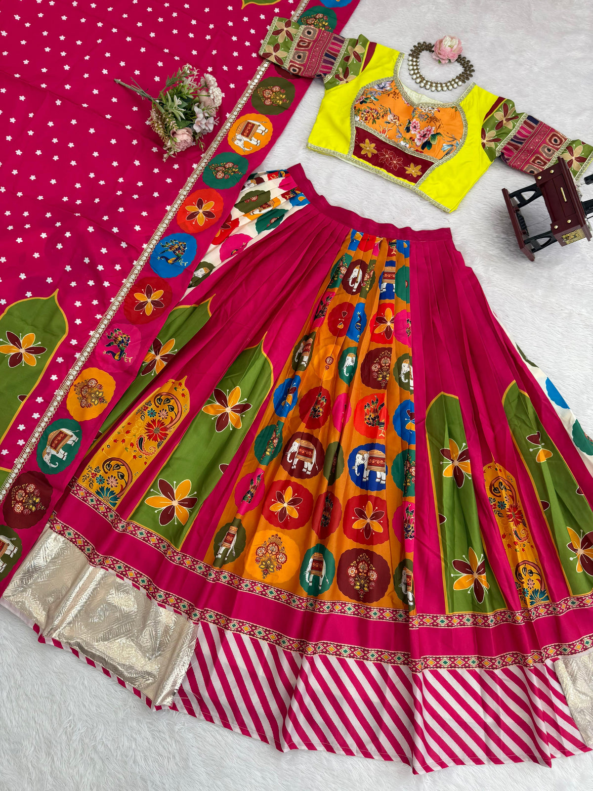 Digital Printed Multi Colour Designer Lehenga Choli
