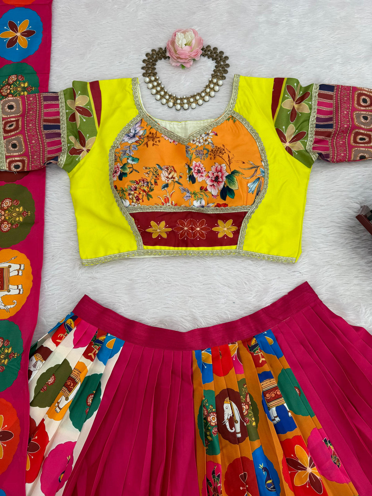 Digital Printed Multi Colour Designer Lehenga Choli