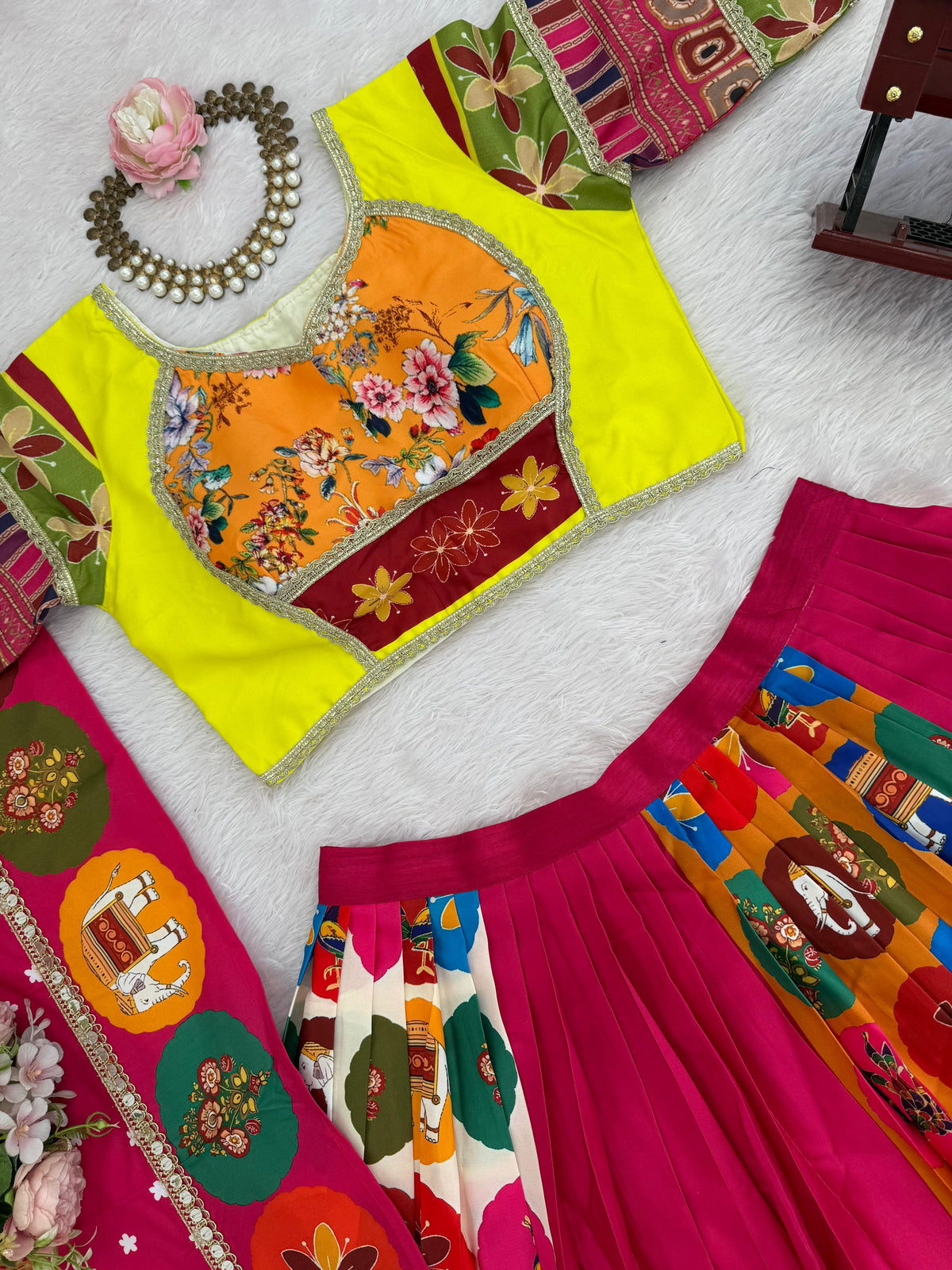 Digital Printed Multi Colour Designer Lehenga Choli