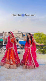 Orange and Pink Georgette Thread With Sequence Work Lehenga Choli