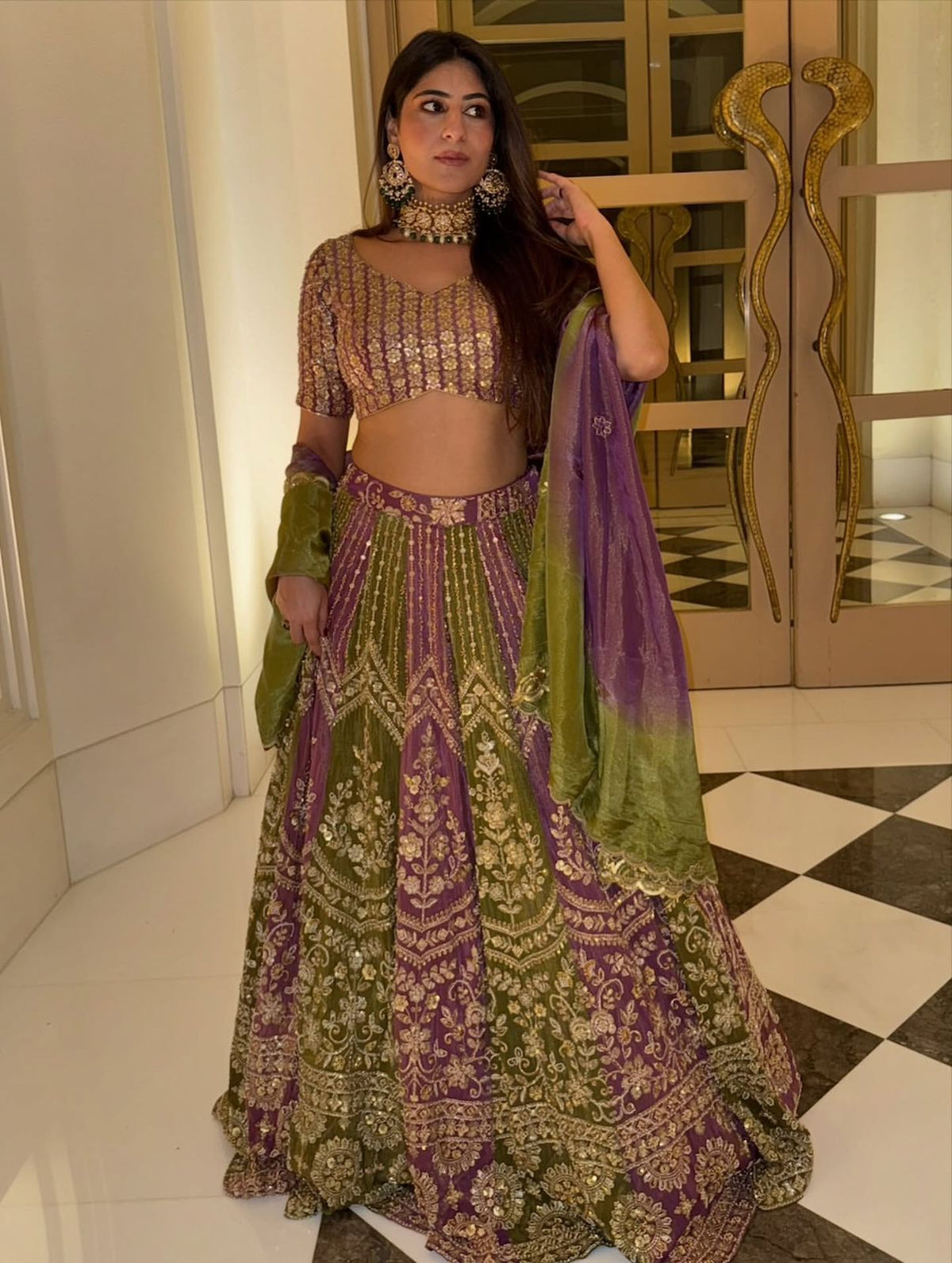 DesignerFaux Georgette Lehenga Choli