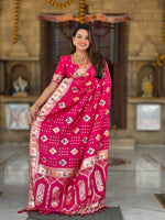Women Ethnic Woven Design Zari Dola Silk Banarasi Saree