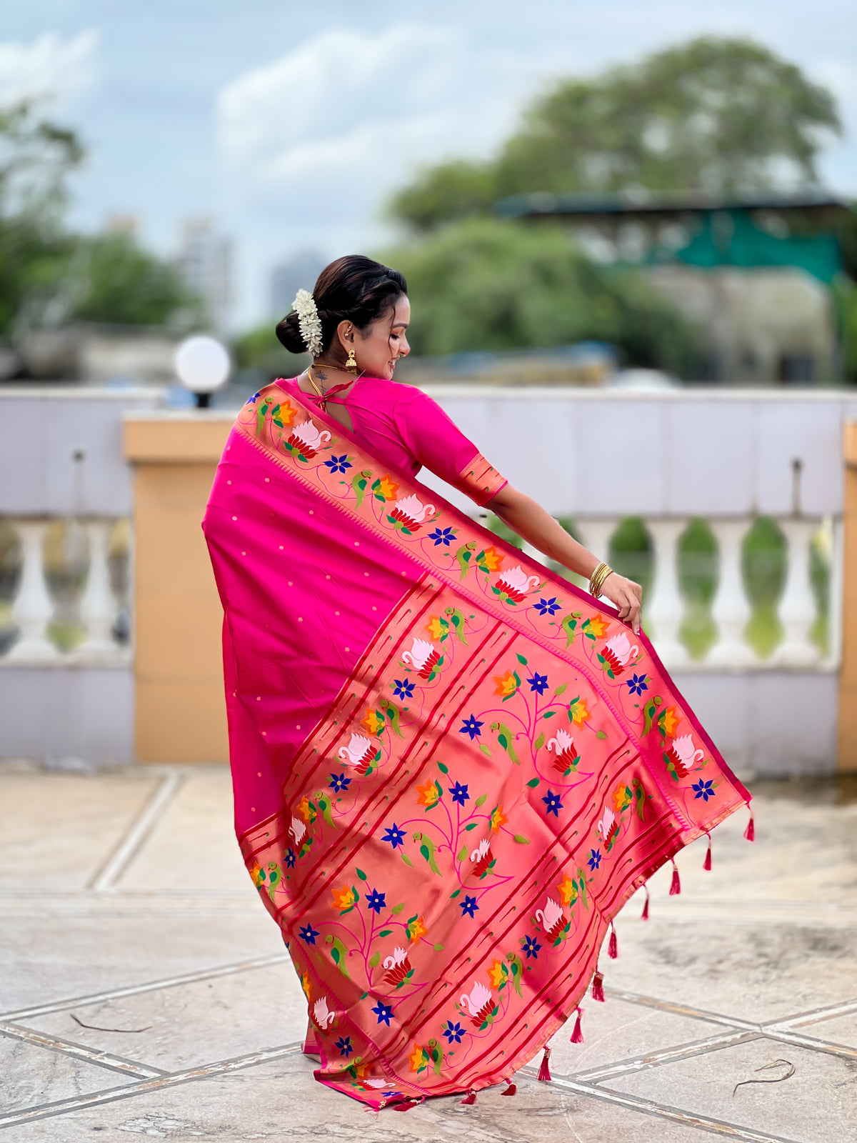 Rajhans Woven Design Silk Blend Paithani Saree