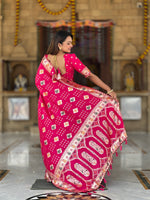 Women Ethnic Woven Design Zari Dola Silk Banarasi Saree
