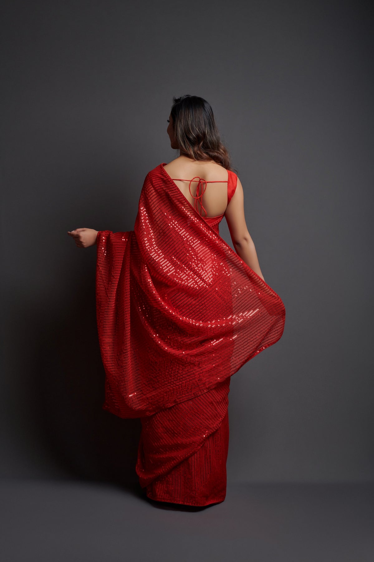 Red Sequins Sarees: Buy Latest Designs Online - Joshindia