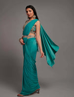 Rama Color 1 Minutes Ready To Wear Silk Saree - Joshindia