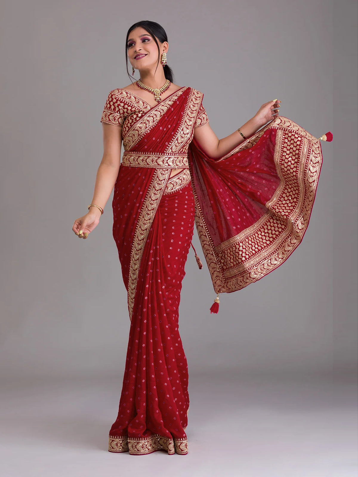 Red Saree - Buy Red Color Fashion Sarees Online - JOSHINDIA - Joshindia