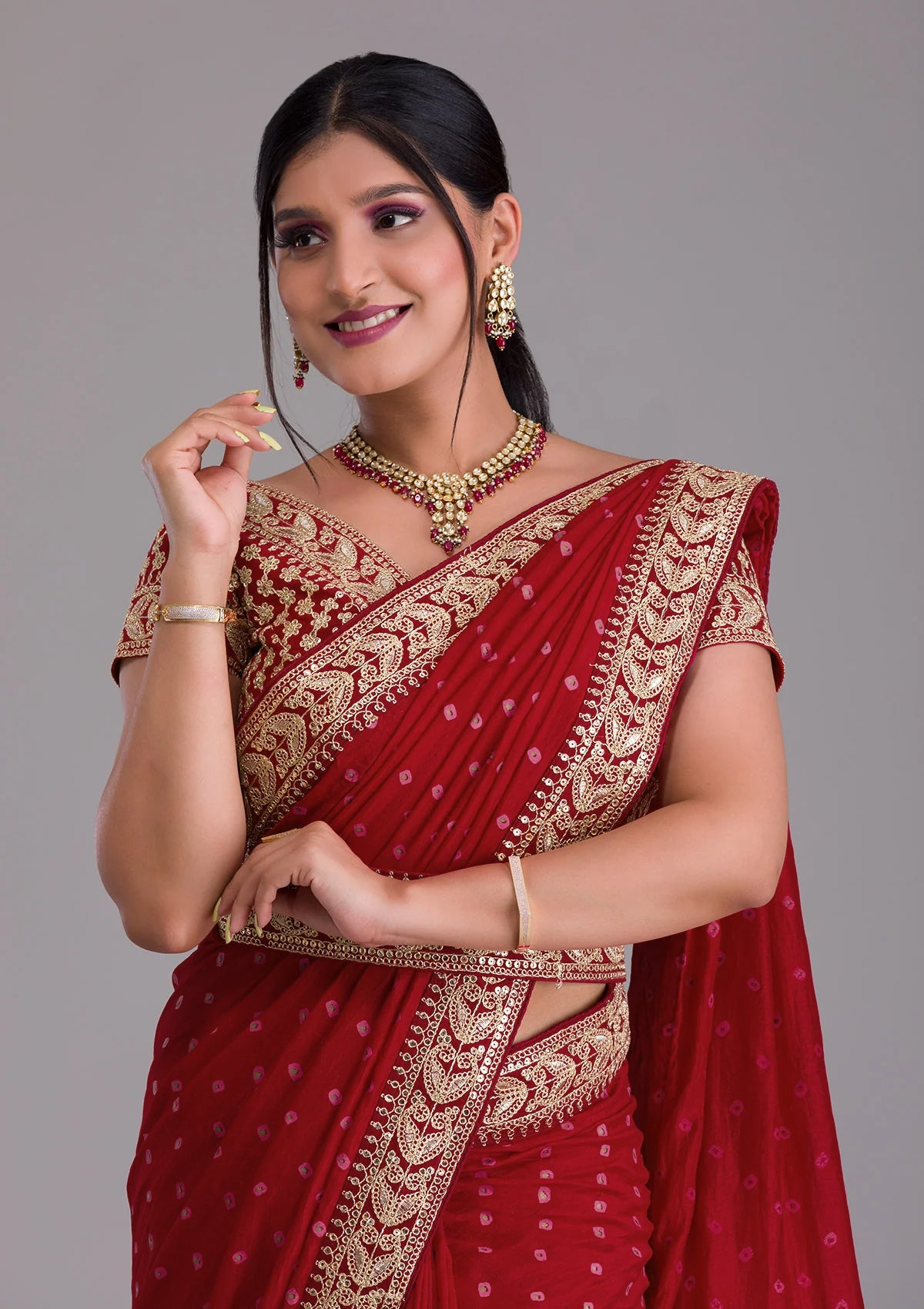 Red Saree - Buy Red Color Fashion Sarees Online - JOSHINDIA - Joshindia