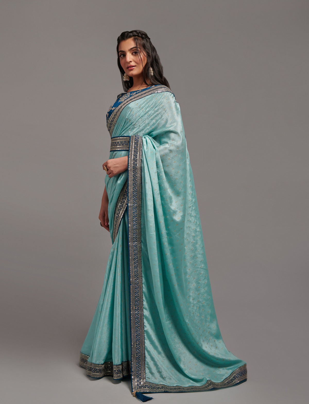 Buy Sky Blue Sarees Online at Best Prices - JOSHINDIA - Joshindia