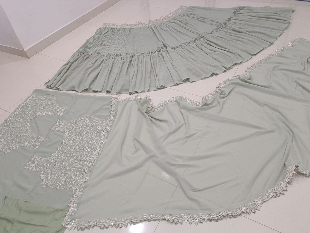 Trending Light Green Color Lehenga Choli For Wedding