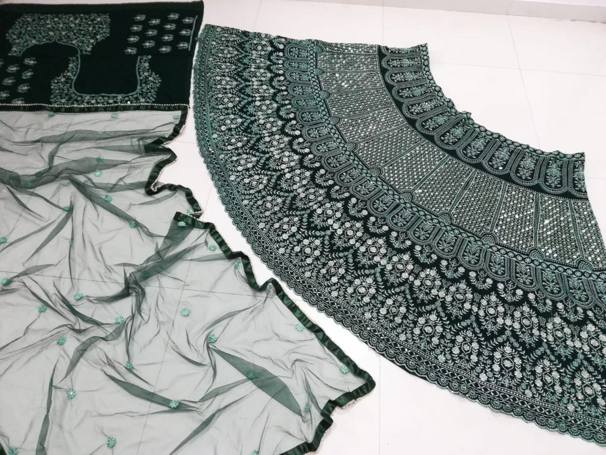 Green Color Designer Georgette Lehenga Choli